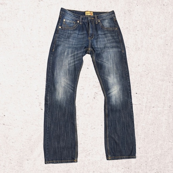 Wrangler Blue Straight Jeans Classic Style - Picture 1 of 2